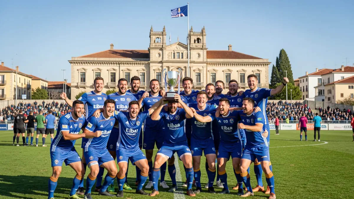 Generic image of the Eibar Rugby Taldea victory celebration.