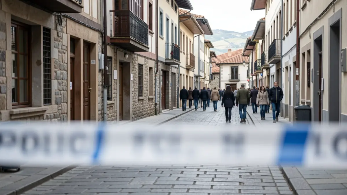 Eibarko kale bat, poliziaren zinta batekin.