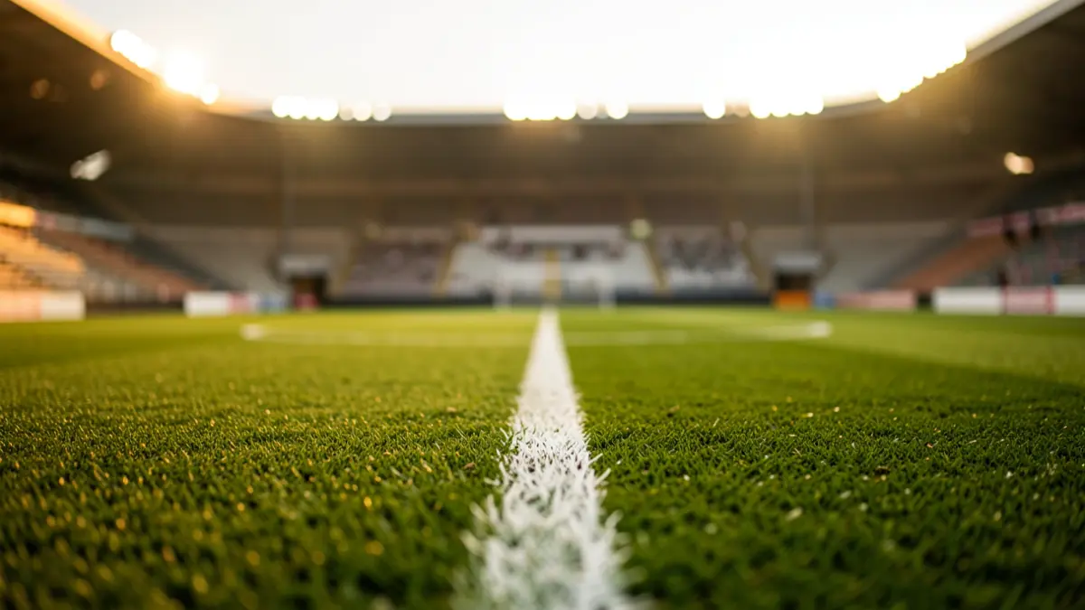 Futbol zelaiaren irudi generikoa, argi naturalarekin.