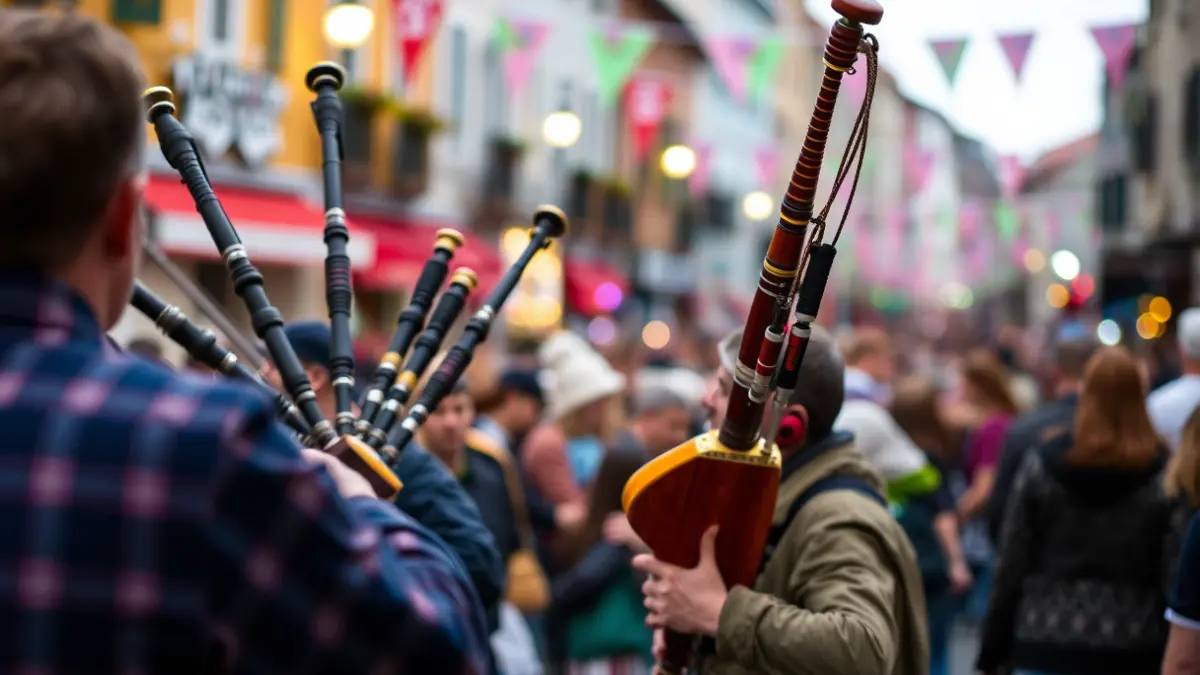 Imagen genérica de un festival callejero en Eibar, con música y gente.