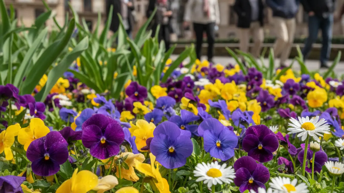 Generic image of colorful spring flowers in a garden.