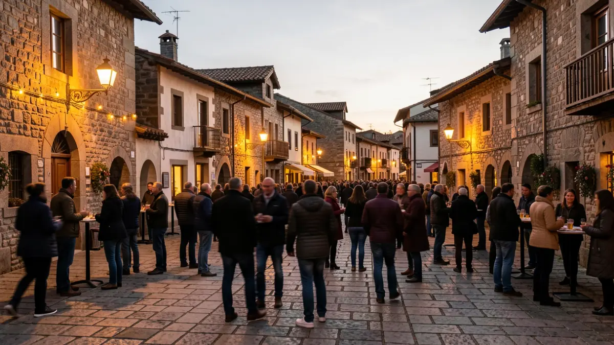 Festive atmosphere during the celebrations in the Eitza neighborhood, Zumarraga.