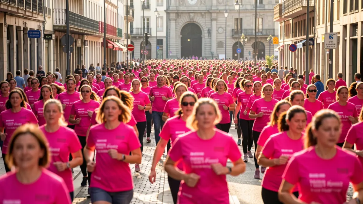 Imagen genérica: Un mar de camisetas rosas tiñendo las calles de Vitoria-Gasteiz.