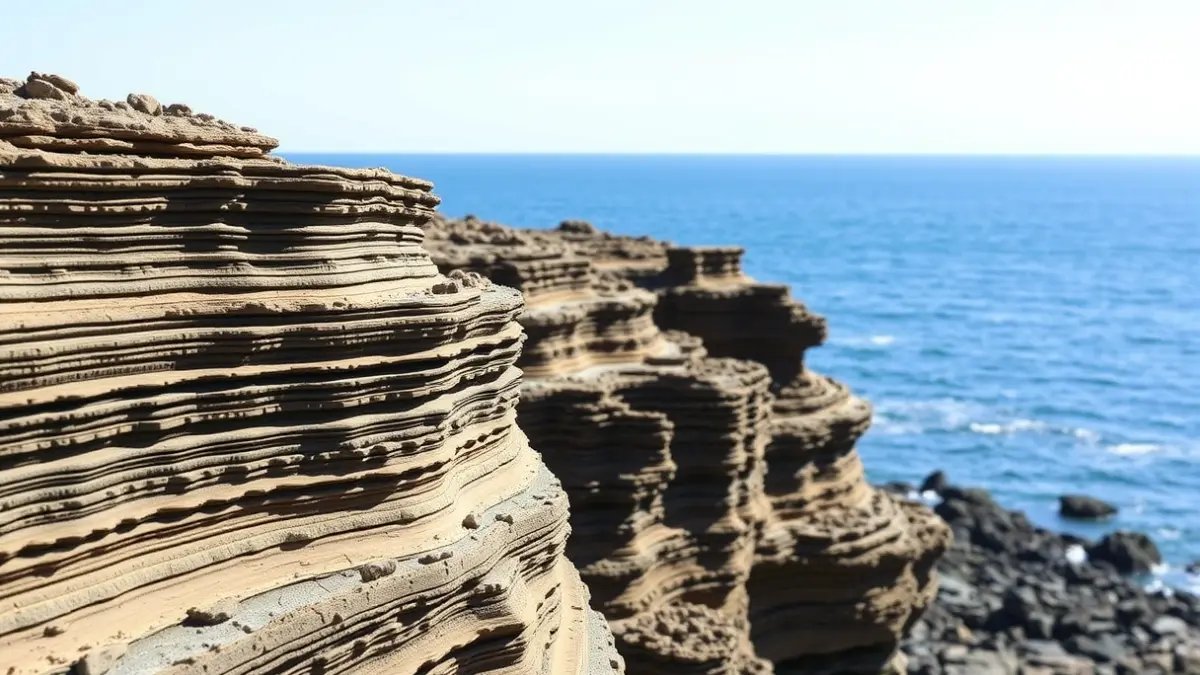 Generic image of the flysch geological formations on the Basque coast, with the sea in the background.