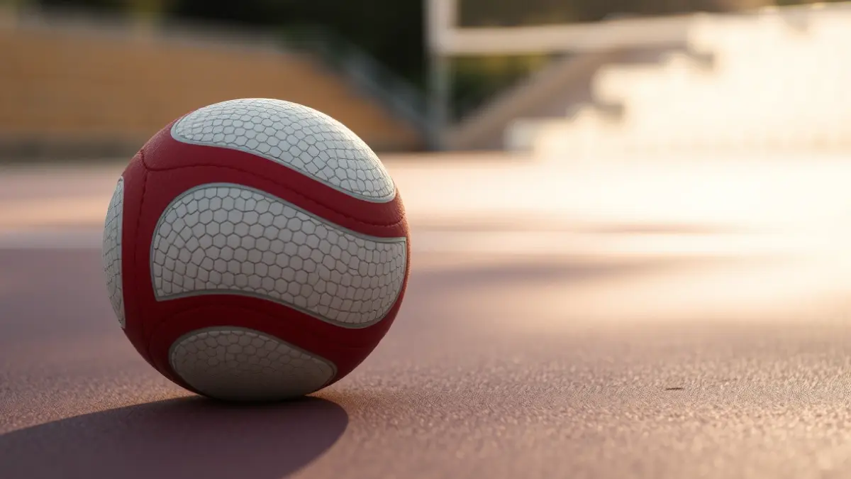 Generic image of a pelota ball on a fronton court.