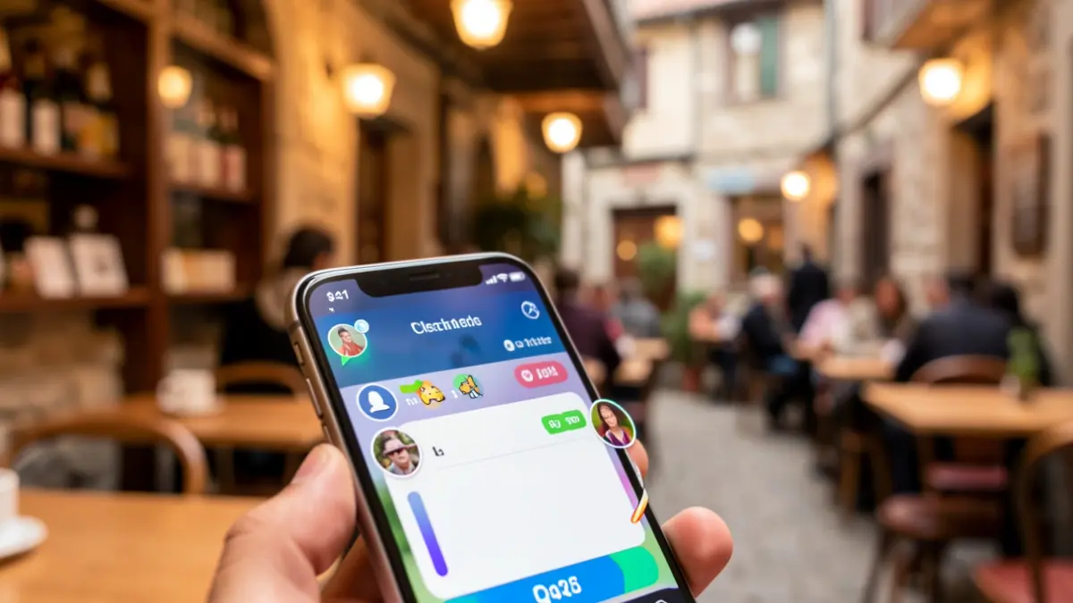 Mobile phone screen with a game application.