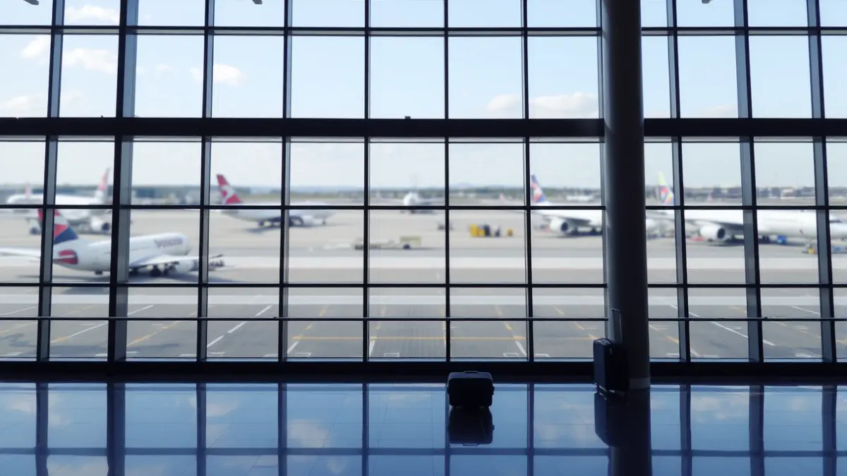 Generic image of a modern airport terminal interior.
