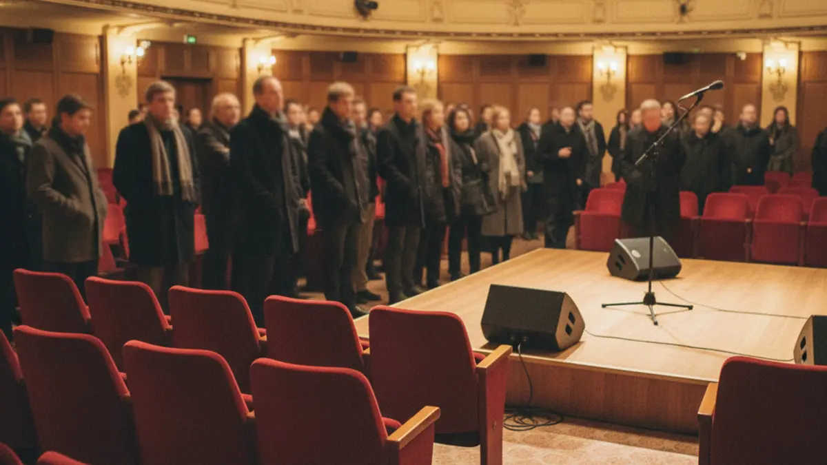 Imagen genérica del interior de una sala de conciertos con música en vivo.