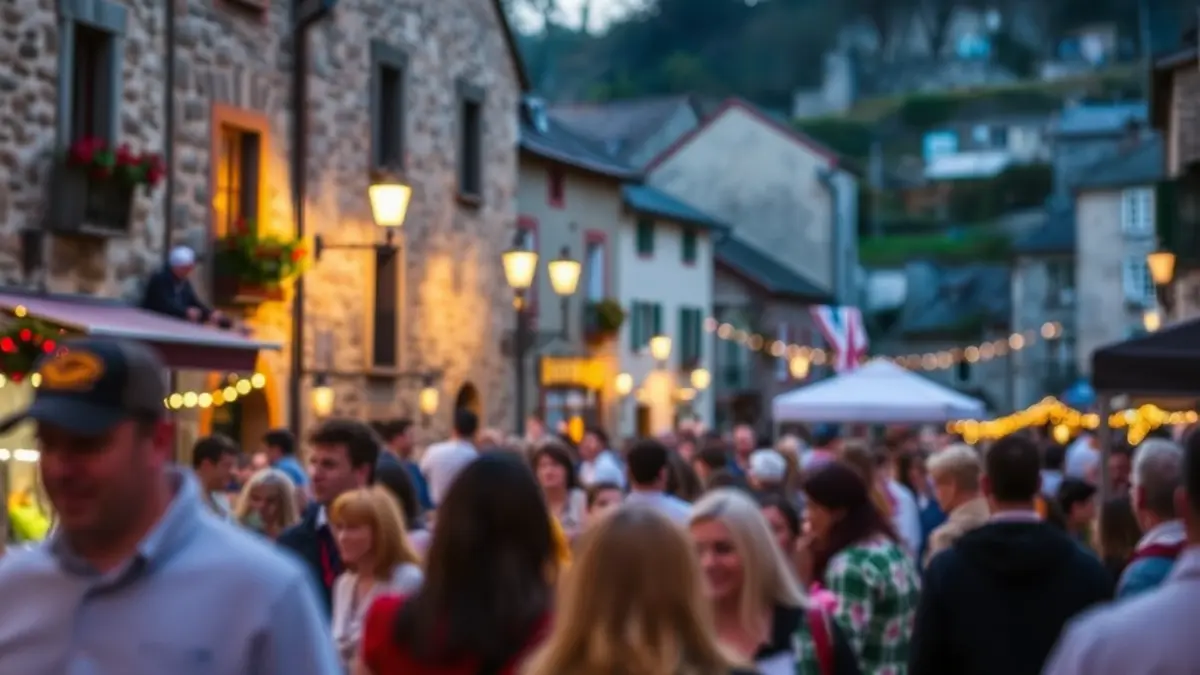 Imagen genérica que representa el ambiente festivo de las fiestas de Gardea, con gente y luces.