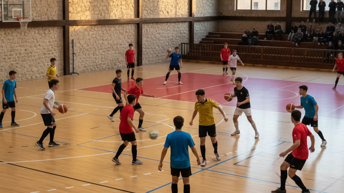 Generic image of a sports tournament in Gernika-Lumo, with people of various ages playing sports.