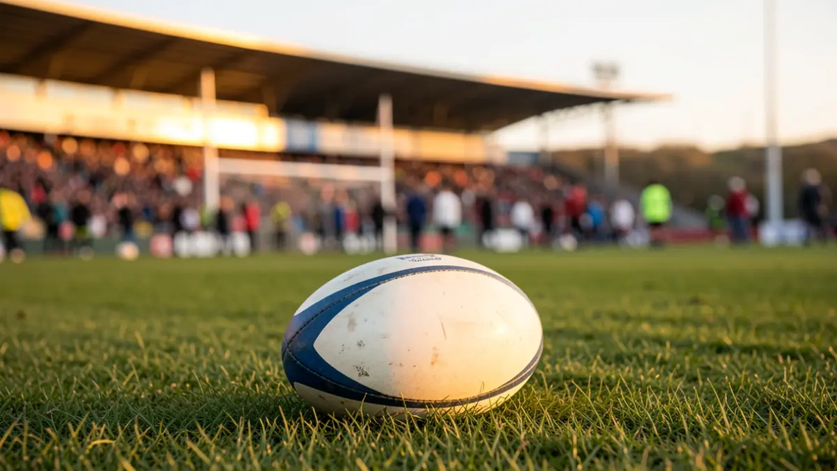 Generic image of a rugby ball and field.