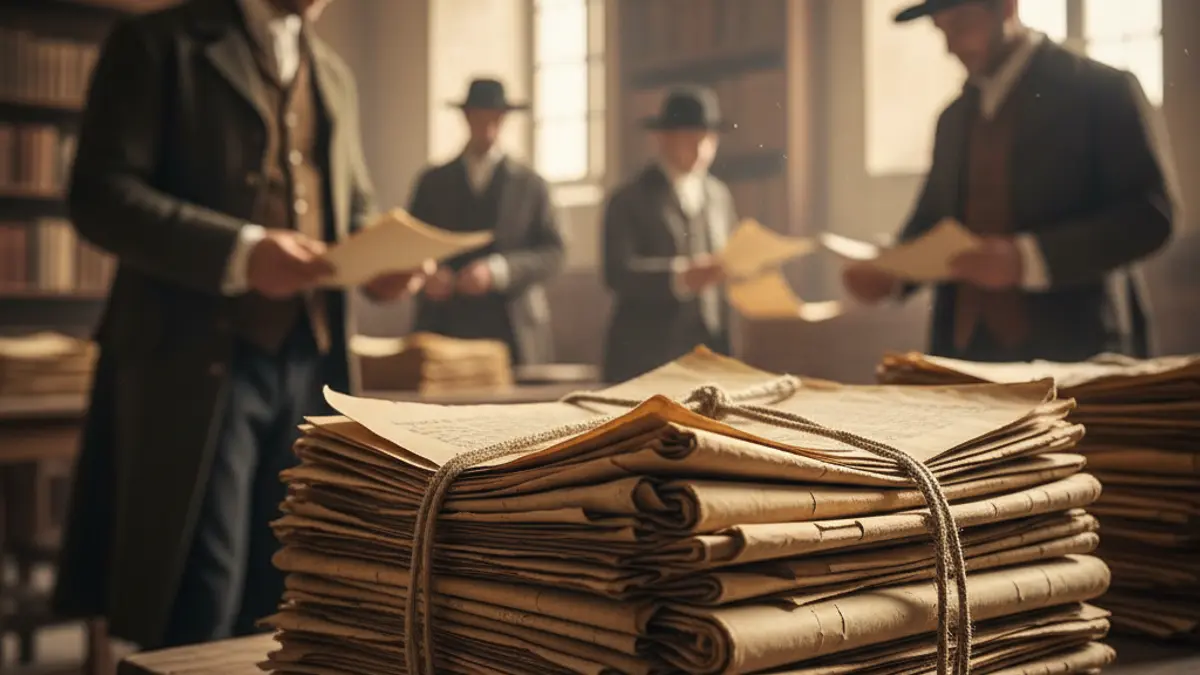 Generic image of historical documents in an archive.