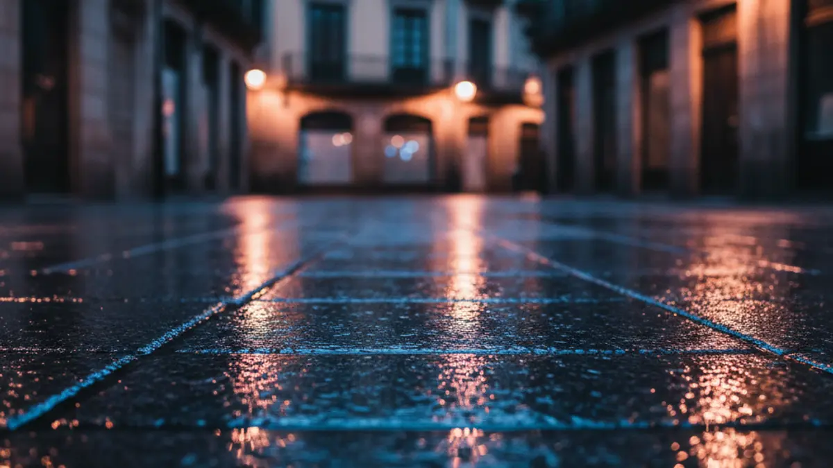 Generic image: Emergency lights reflecting on wet asphalt at night, in an urban setting in Euskadi.
