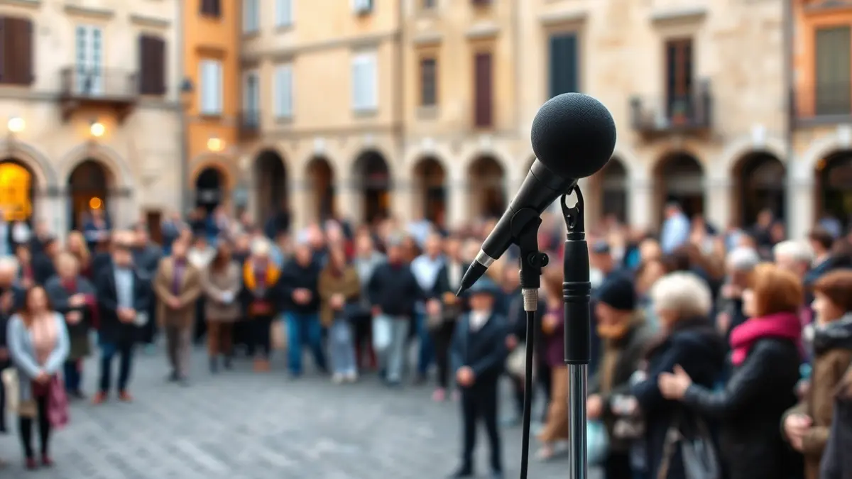 Generic image of a public appearance in the Plaza de la Trinidad in Donostia's Old Town.