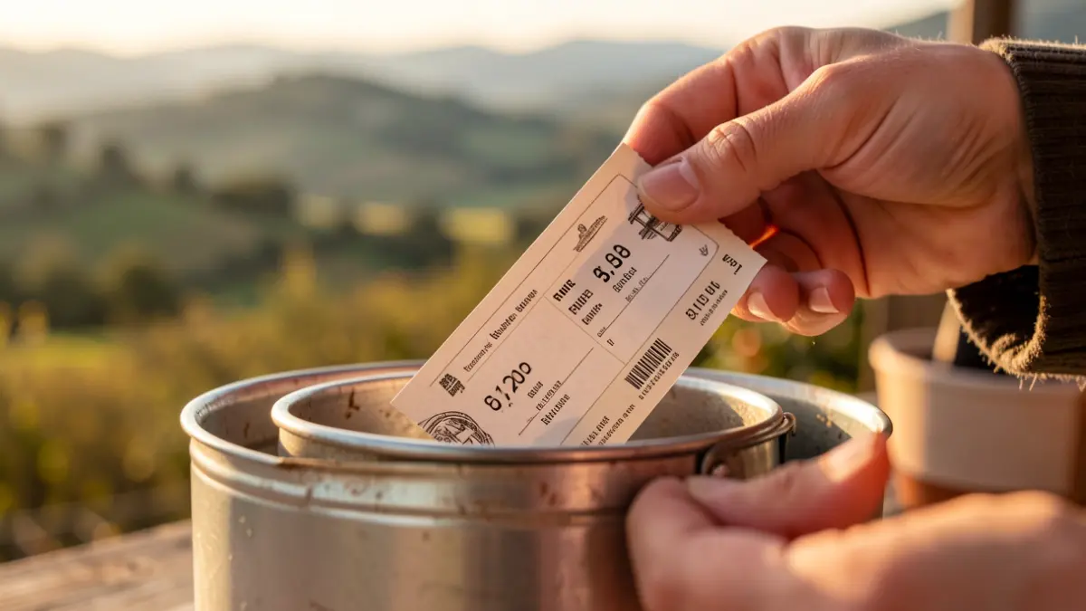 Generic image of a raffle ticket being drawn.