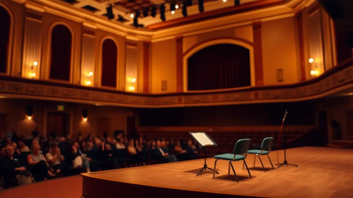 Generic image of a chamber music concert hall interior.