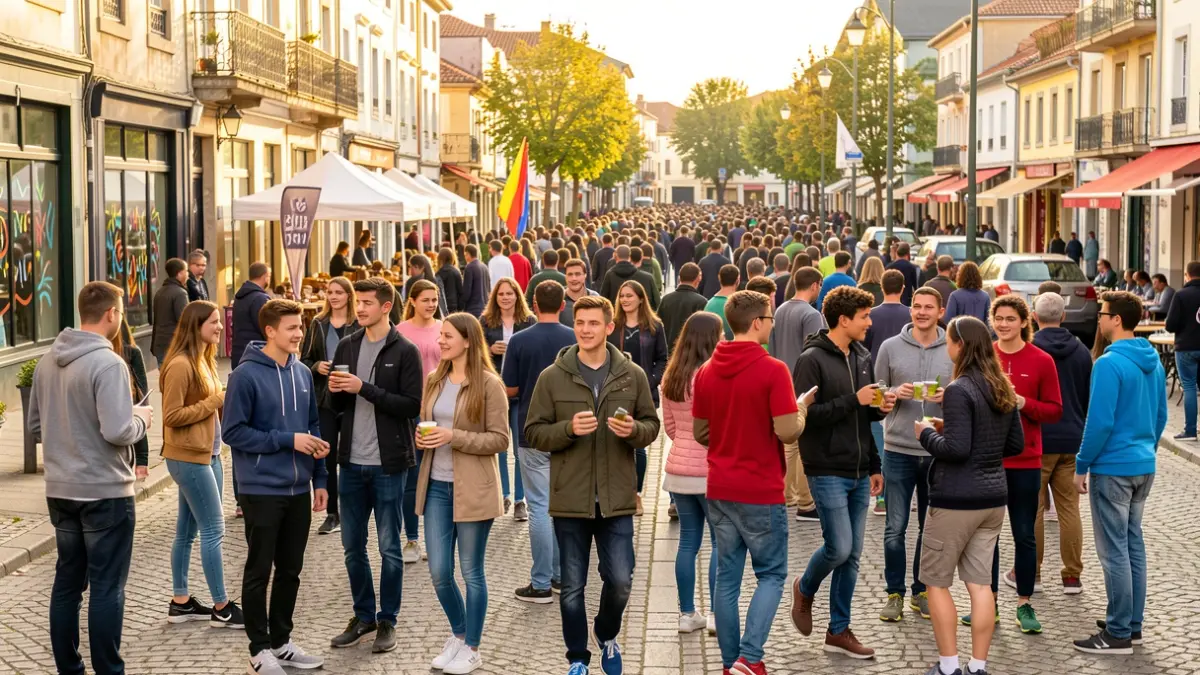 Generic image of young people using Euskera in various activities.