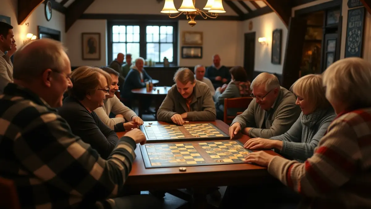 Generic image of a family playing games in a pleasant atmosphere.