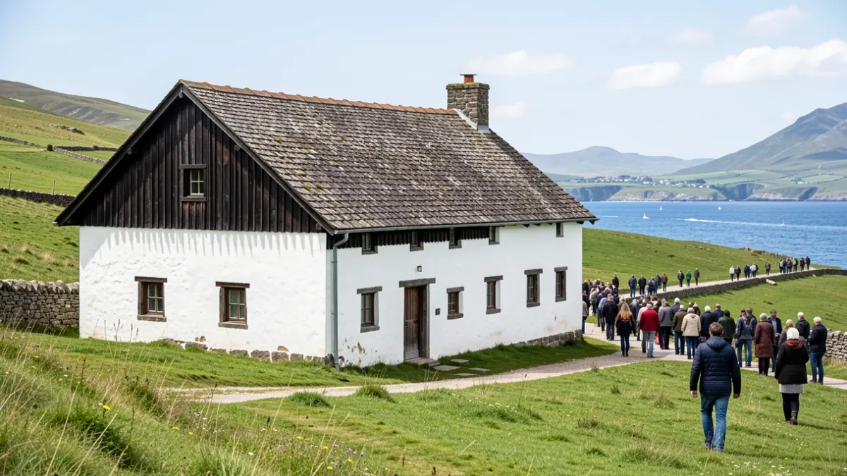 Generic image of a traditional Basque farmhouse in a rural setting.