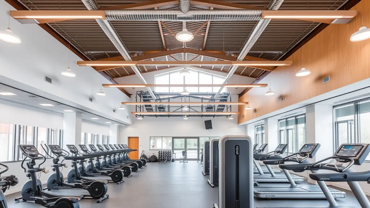 Imagen genérica: Interior de un gimnasio moderno con diversas máquinas de ejercicio.