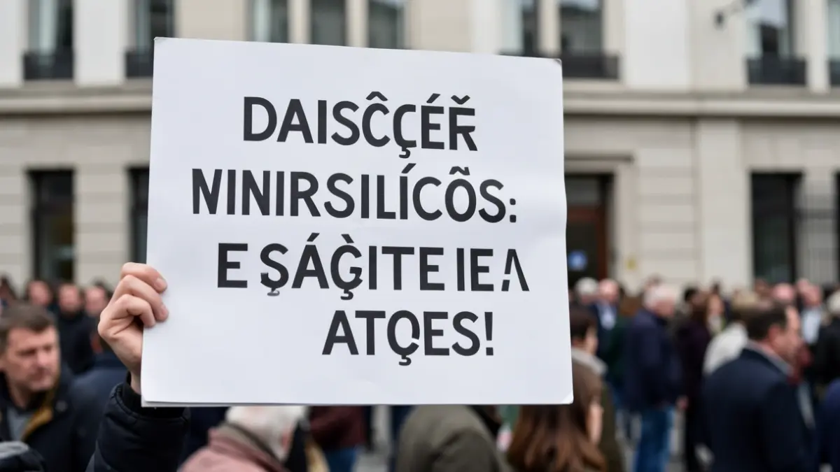 Close-up of a protest sign demanding fair wages.