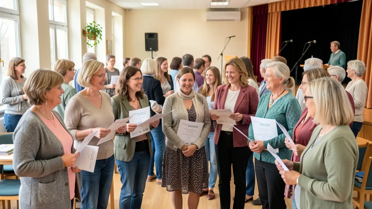 Generic image: A group of women gathered in a community hall.