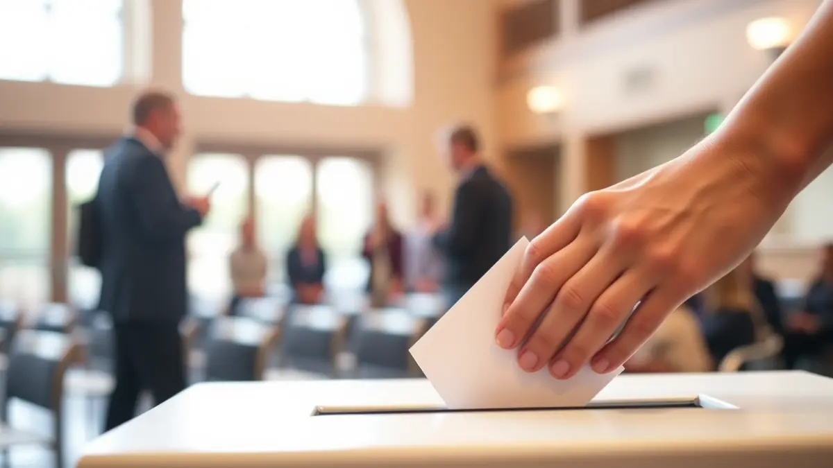 Generic image representing citizen participation, showing hands inserting papers into a ballot box.