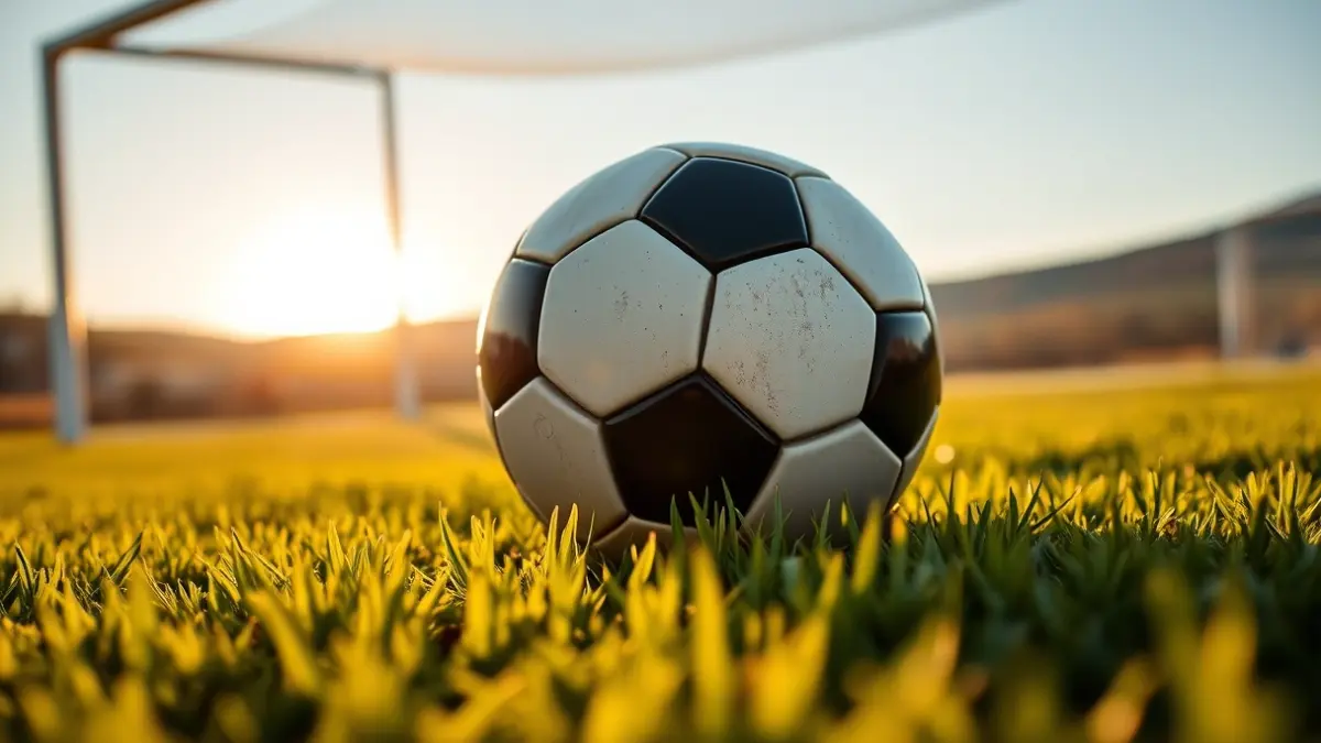 Imagen genérica de un balón de fútbol sobre césped verde, con una red de portería difuminada al fondo.