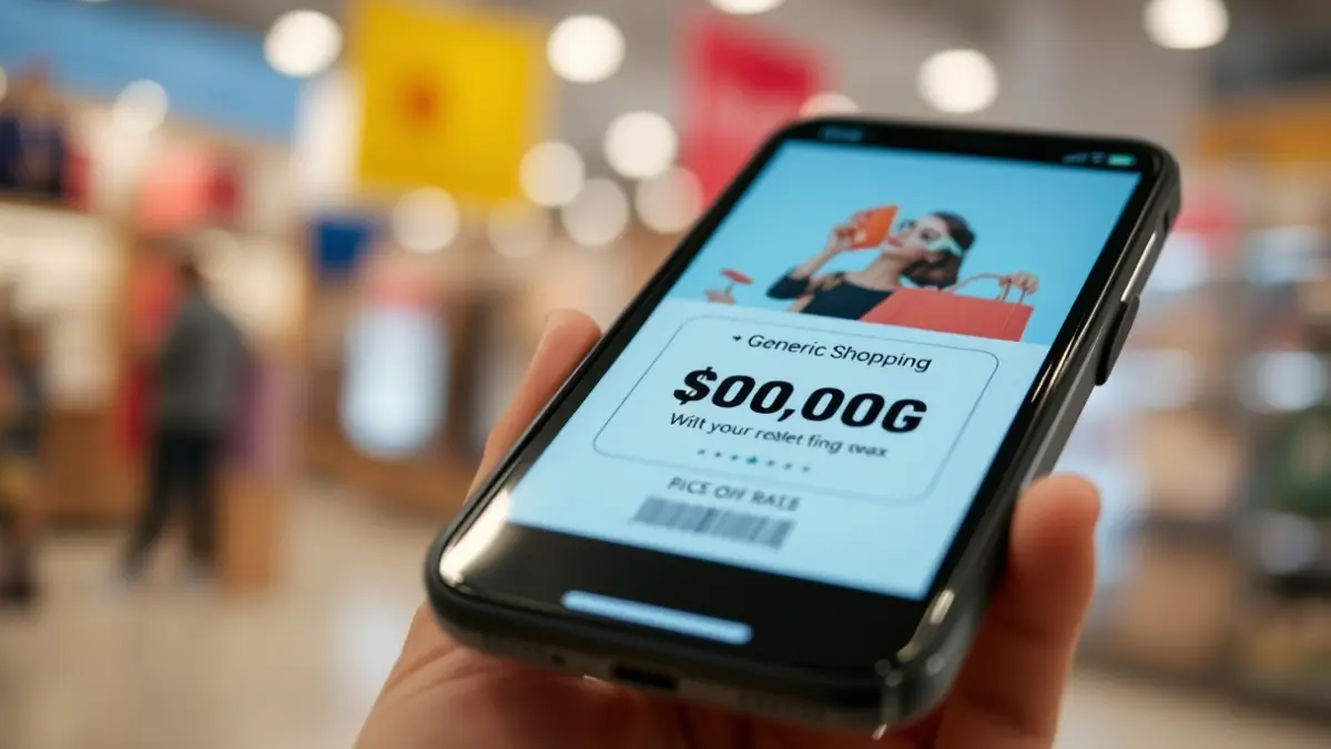 Generic image of a mobile phone screen displaying a discount coupon.