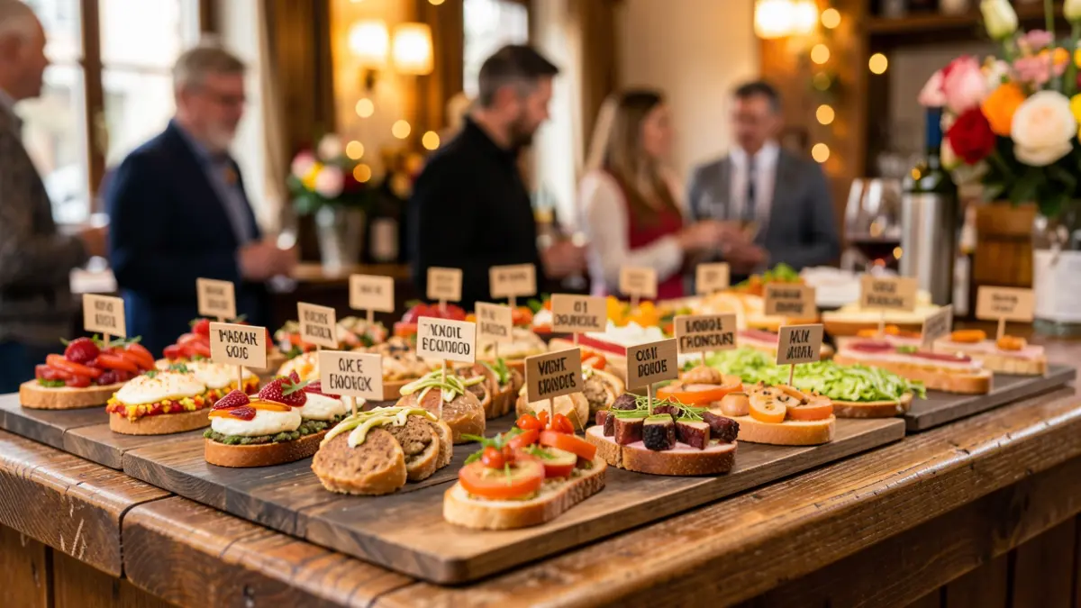 Generic image of culinary creations from a pintxo competition.