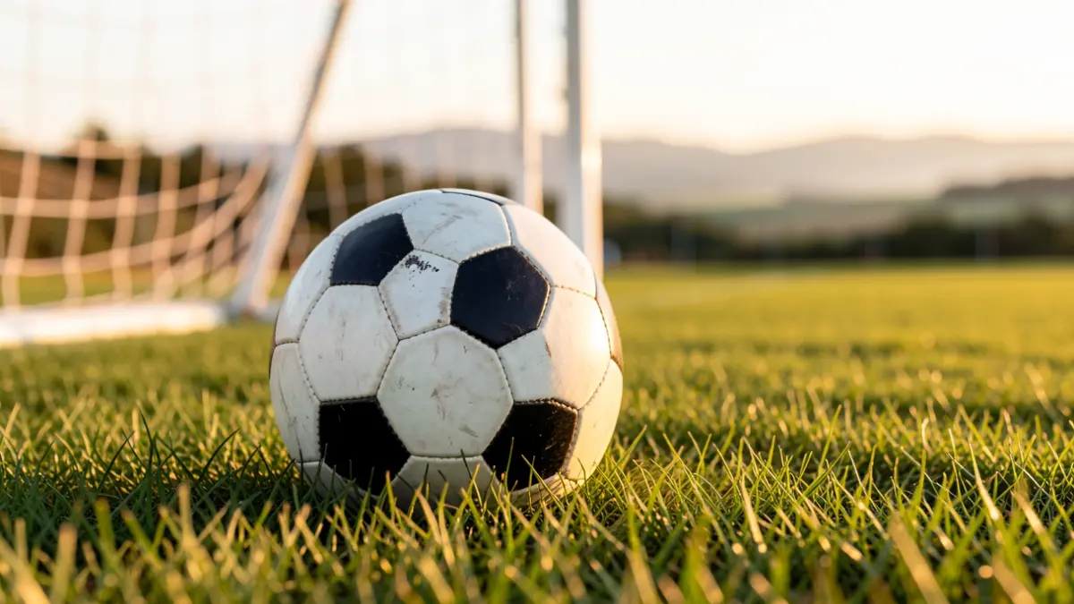 Generic image of a football field, with the ball and goal blurred.