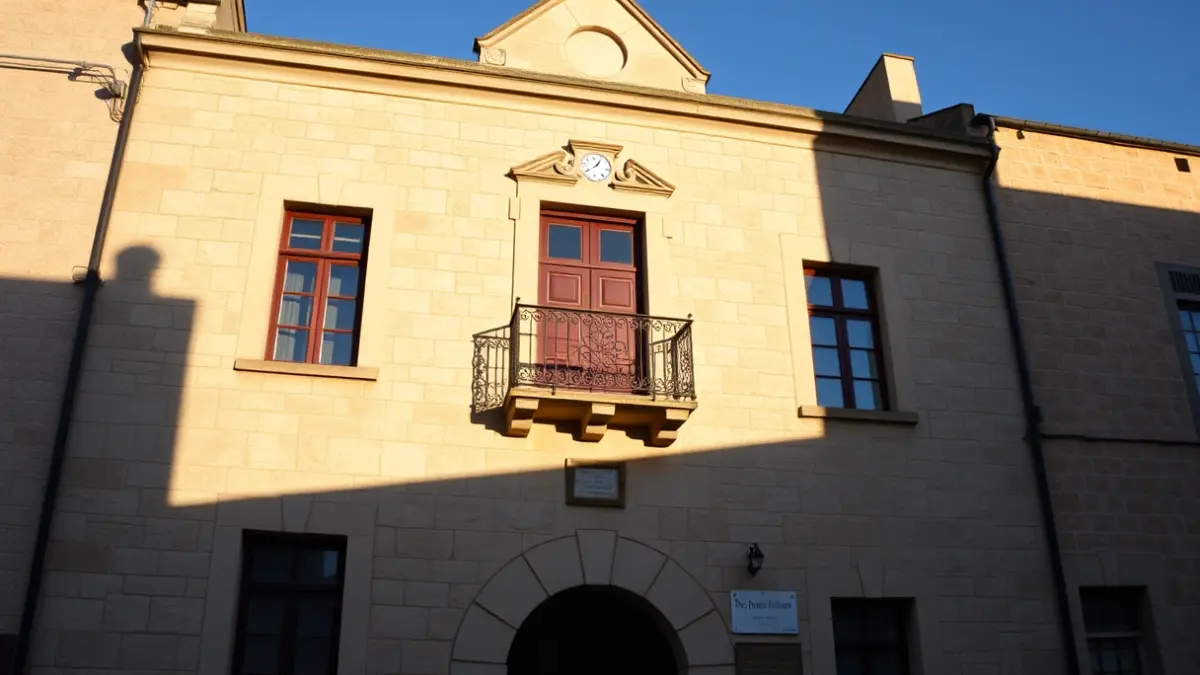 Generic image of Leioa's town hall, under sunlight.