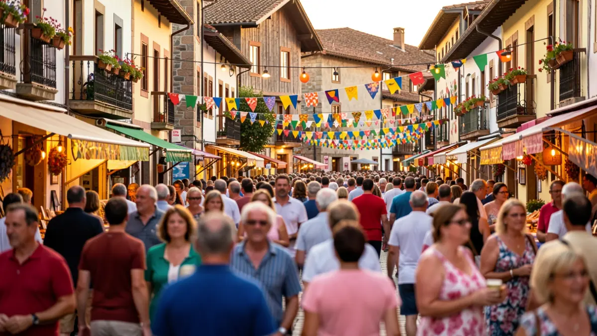 Generic image of the festive atmosphere in the streets of Lezo.