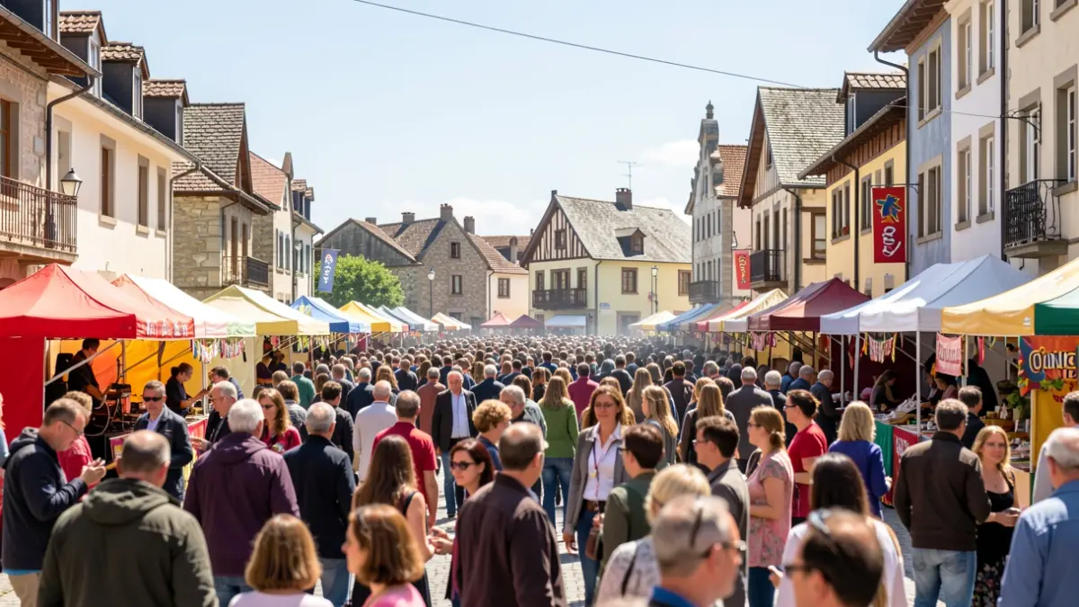Generic image of the Loinatz Jaiak festival in Beasain, showing people and a festive atmosphere.