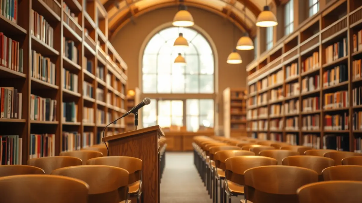 Generic image depicting the interior of a music school with a library atmosphere.