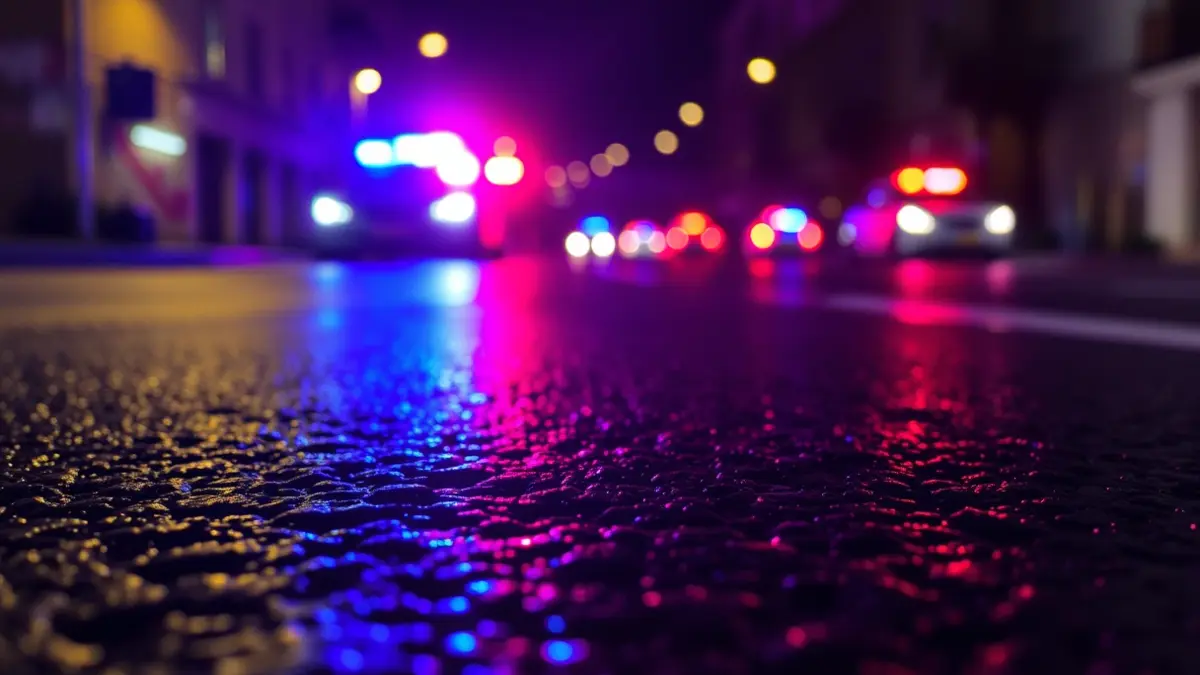 Generic image: Emergency lights reflecting on wet asphalt at night, in an urban setting in Euskadi.