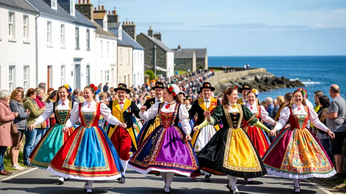 Generic image: Dance parade in the streets of Mutriku.