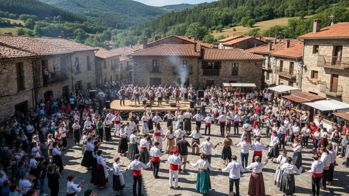 Generic image of the 'Naturaren doinuak' festival held in Alkiza, with a music and dance atmosphere.