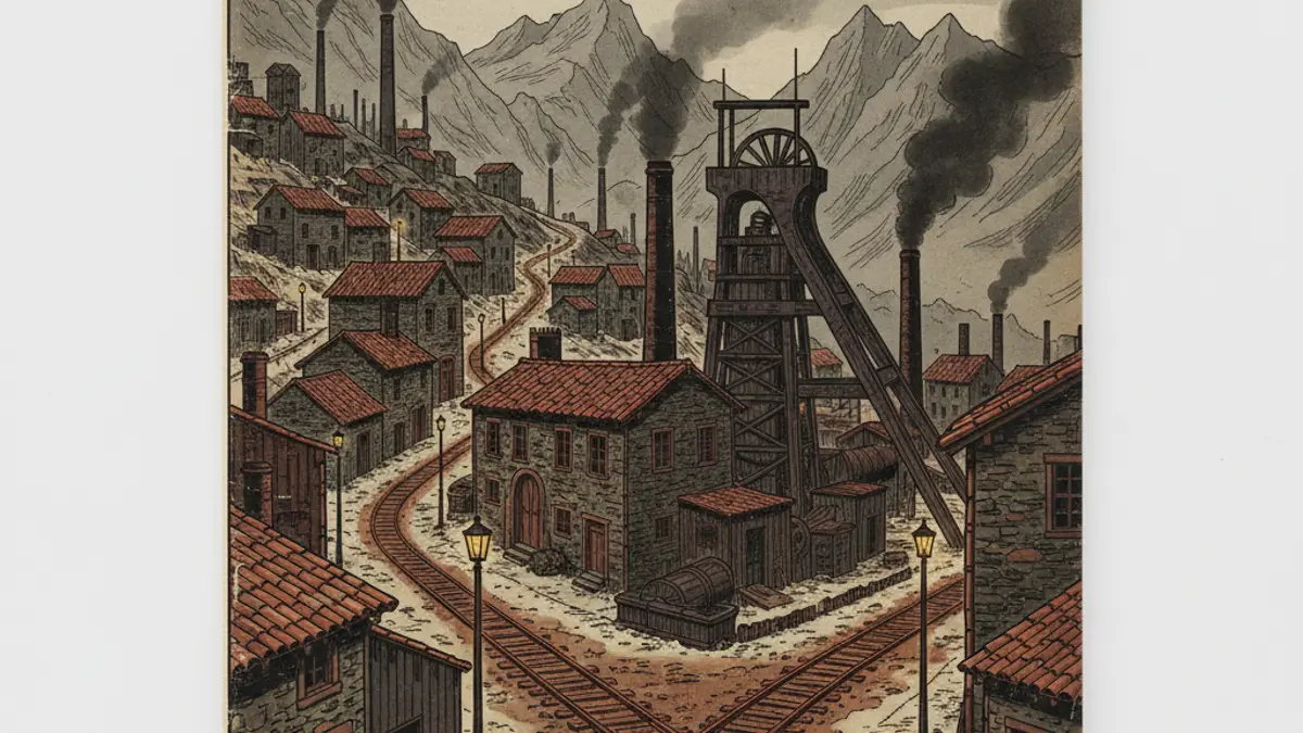 Generic image of a graphic novel set in mining Bizkaia.
