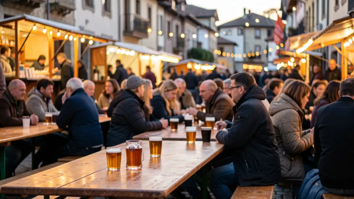 Festive atmosphere at the beer fair in Orio.