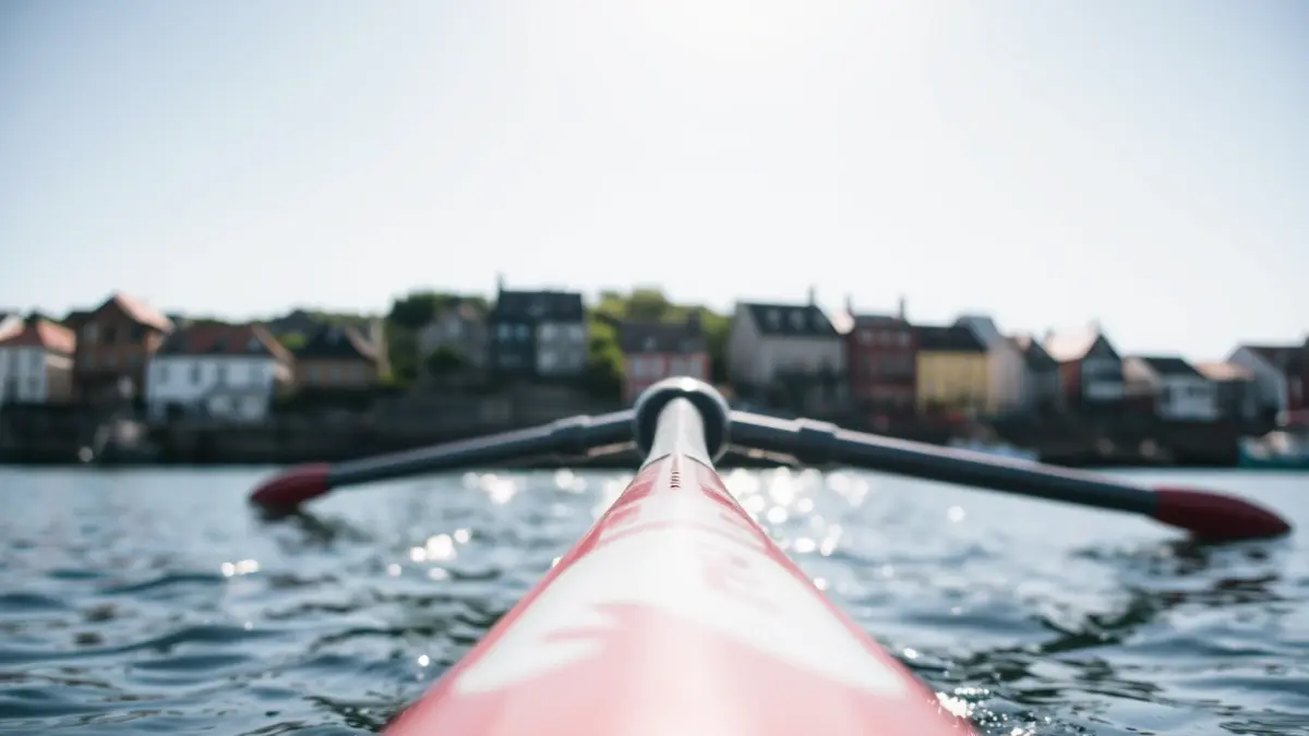 Generic image of a trainera regatta held in Getaria, with rowers in the water.