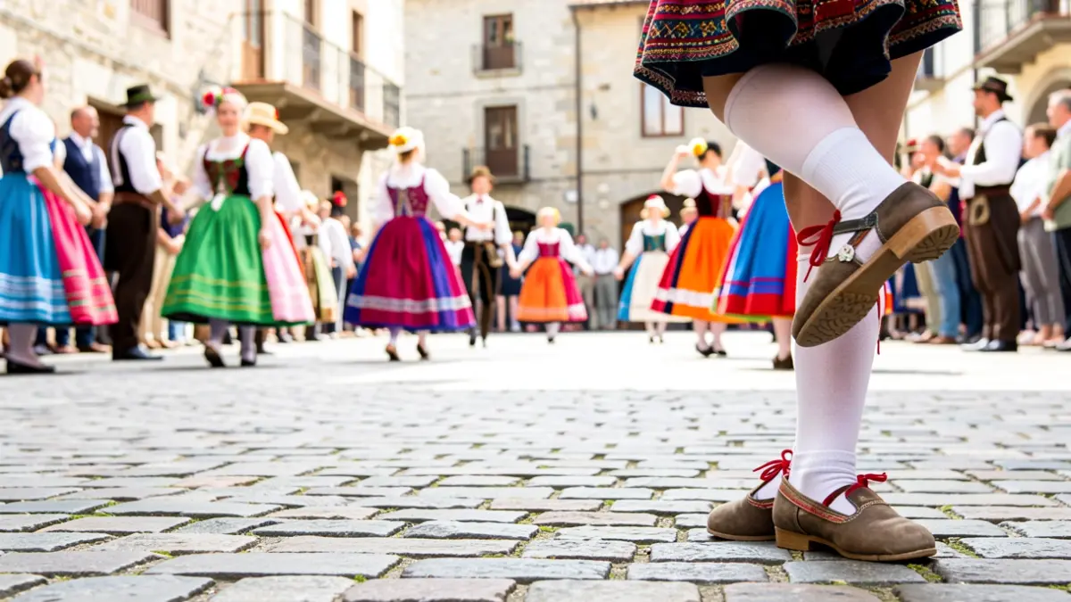 Irudi generikoa: Portugaleteko kaleetan folklore jaialdi bat.