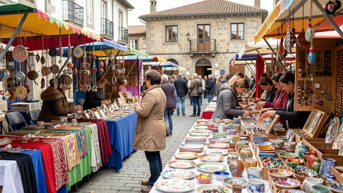 Imagen genérica de un mercado y artesanía.