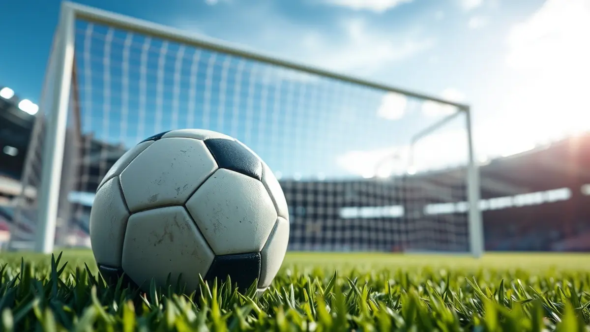 Imagen genérica de un balón de fútbol sobre el césped en un partido.
