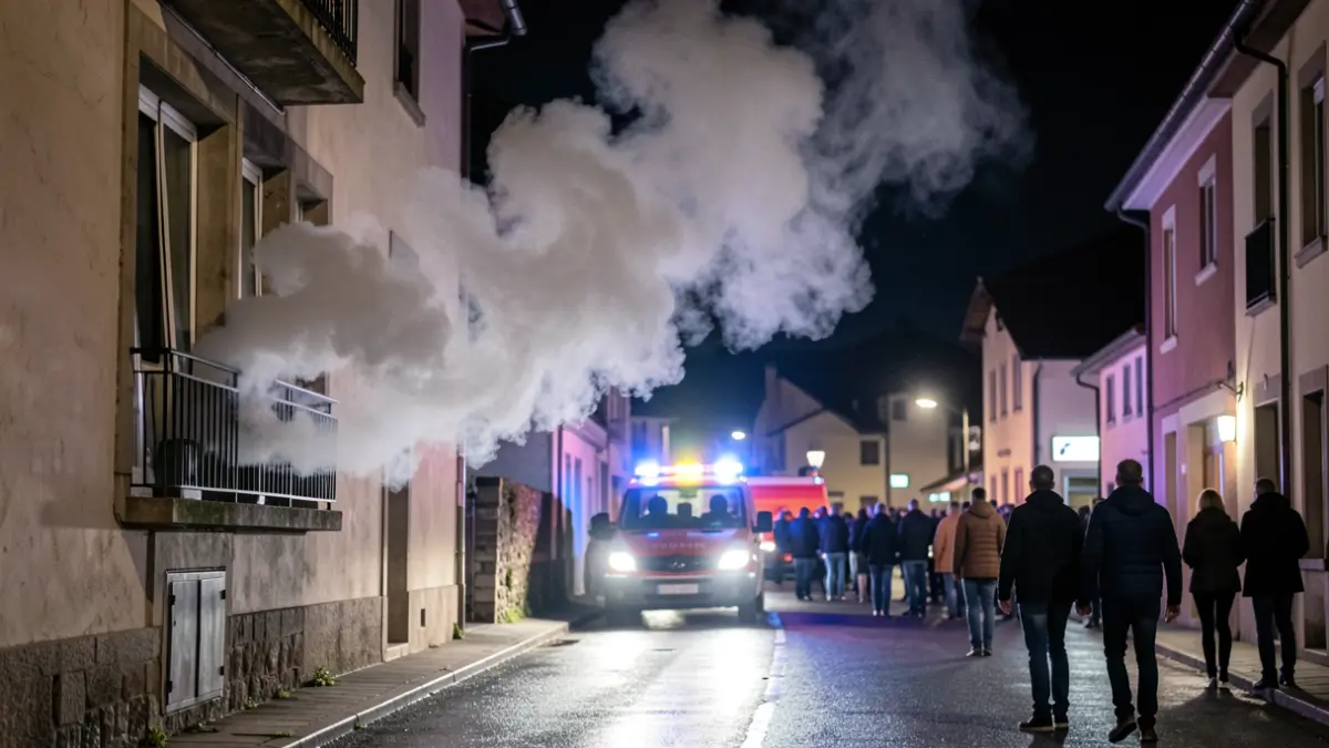 Humo saliendo de la ventana de una vivienda tras un incendio.