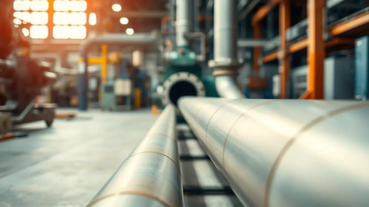 Generic image of a factory interior with large industrial pipes.
