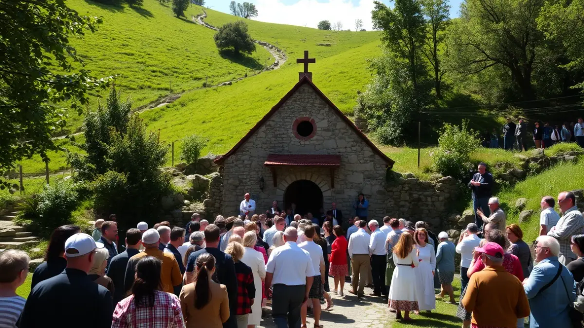 Imagen genérica de la ermita de Azkorte en Urnieta, en ambiente de romería.