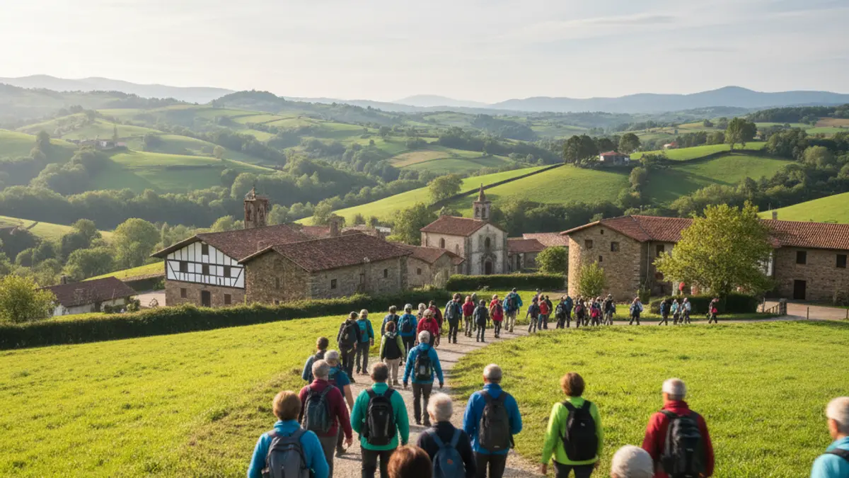 Generic image of people participating in a healthy walk in Usurbil.