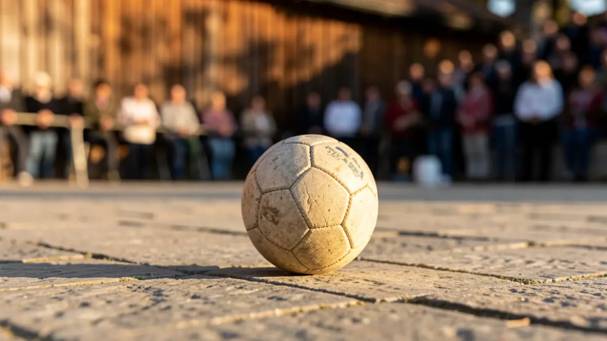 Pilota bat frontoiko harrizko zoruan.