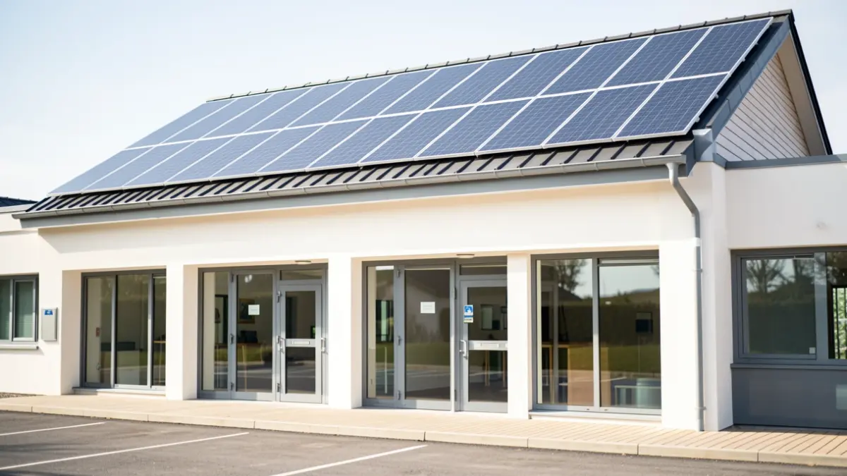 Imagen genérica de los paneles solares en la escuela Zaragueta Herri Eskola.